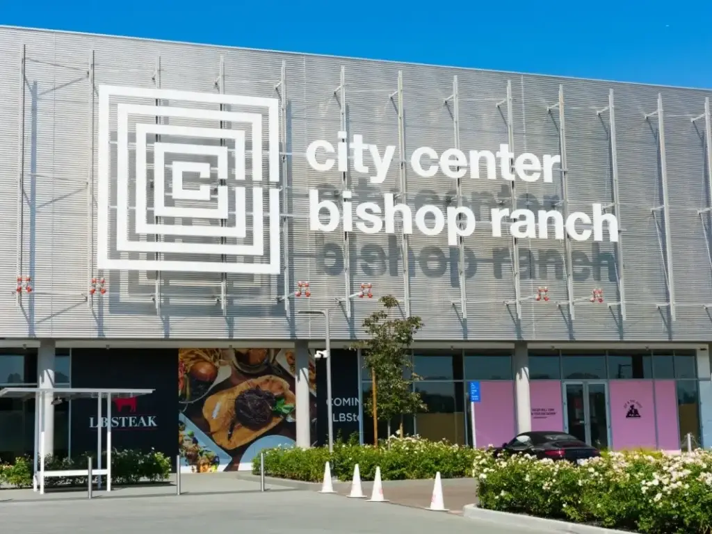 A building with the words city center bishop ranch on it.